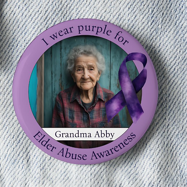 Wear Purple for Elder Abuse Awareness Photo 6 Cm Round Badge (Creator Uploaded)