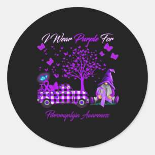 Wear Purple For Fibromyalgia Awareness Gifts Classic Round Sticker