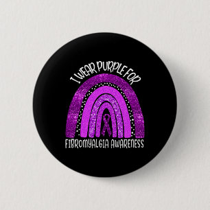 Wear Purple For Fibromyalgia Awareness Rainbow 6 Cm Round Badge