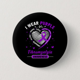 Wear Purple For Fibromyalgia Awareness Ribbon 1  6 Cm Round Badge