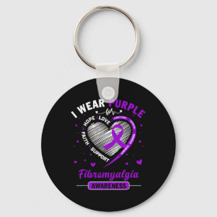 Wear Purple For Fibromyalgia Awareness Ribbon 1 Key Ring