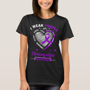 Wear Purple For Fibromyalgia Awareness Ribbon 1  T-Shirt