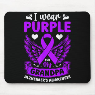Wear purple for grandpa alzheimer’s awareness mouse pad