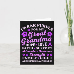 Wear purple for great grandma alzheimer's card