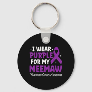 Wear Purple For Meemaw Pancreatic Cancer Awareness Key Ring