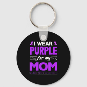 Wear purple for mum alzheimer's awareness ribbon key ring