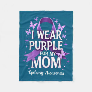 Wear purple for mum epilepsy awareness month fleece blanket
