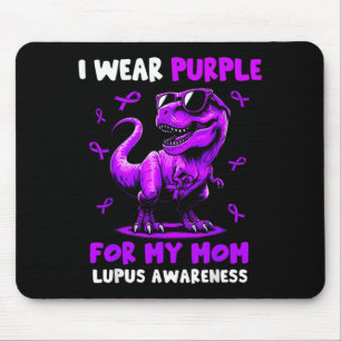 Wear Purple For Mum Lupus Awareness Dinosaur Boys Mouse Pad