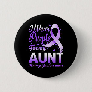 Wear Purple For My Aunt Fibromyalgia Awareness Rib 6 Cm Round Badge
