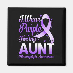 Wear Purple For My Aunt Fibromyalgia Awareness Rib Magnet
