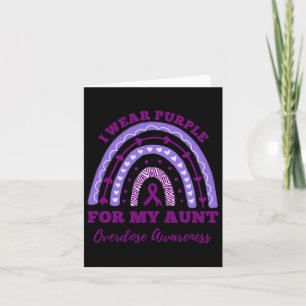 Wear Purple For My Aunt Overdose Awareness Rainbow Card