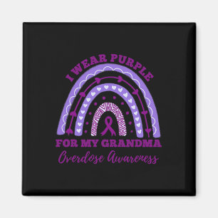 Wear Purple For My Grandma Overdose Awareness Rain Magnet