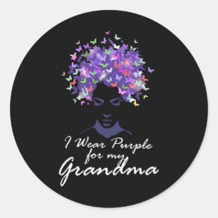 Wear Purple For My Grandma Support Alzheimerheimer Classic Round Sticker