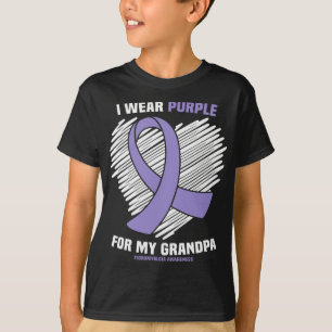 Wear Purple For My Grandpa Fibromyalgia Awareness T-Shirt