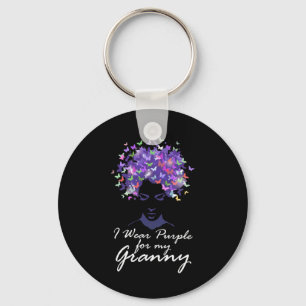 Wear Purple For My Granny Support Alzheimerheimer Key Ring