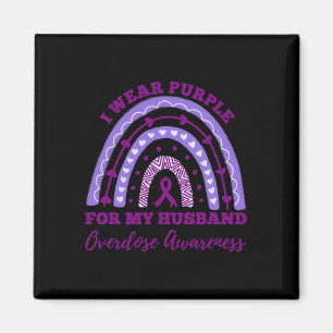Wear Purple For My Husband Overdose Awareness Rain Magnet