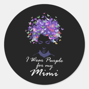 Wear Purple For My Mimi Mother Support Alzheimerhe Classic Round Sticker