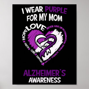 Wear Purple For My Mum - Alzheimerheimer's Awarene Poster