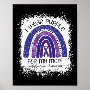 Wear Purple For My Mum Alzheimerheimer's Awareness Poster