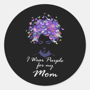 Wear Purple For My Mum Family Support Alzheimerhei Classic Round Sticker