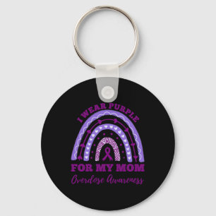 Wear Purple For My Mum Overdose Awareness Rainbow Key Ring
