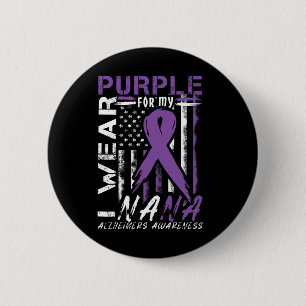 Wear Purple For My Nana Alzheimerheimer Heimers Aw 6 Cm Round Badge