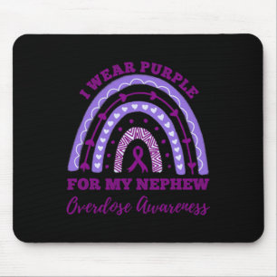 Wear Purple For My Nephew Overdose Awareness Rainb Mouse Pad