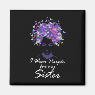 Wear Purple For My Sister Support Alzheimerheimer Magnet