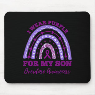 Wear Purple For My Son Overdose Awareness Rainbow Mouse Pad