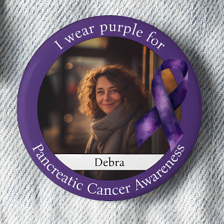 Wear Purple for Pancreatic Cancer Awareness Photo 6 Cm Round Badge