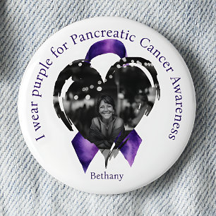 Wear Purple for Pancreatic Cancer Awareness Photo 6 Cm Round Badge
