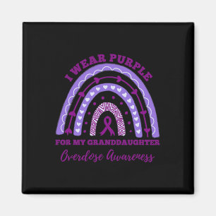 Wear Purple Granddaughter Overdose Awareness Rainb Magnet