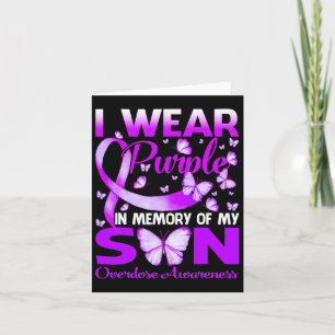 Wear Purple In Memory For My Son Overdose Awarenes Card