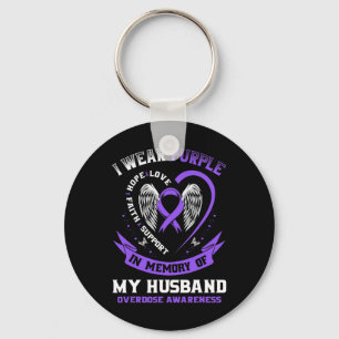 Wear Purple In Memory Of Husband Drug Overdose Awa Key Ring