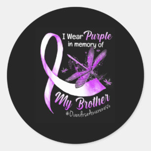 Wear Purple In Memory Of My Brother Overdose Aware Classic Round Sticker