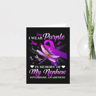 Wear Purple In Memory Of My Nephew Overdose Awaren Card