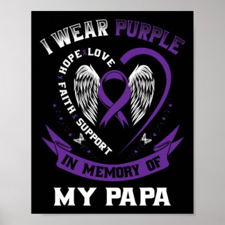 Wear Purple In Memory Of My Papa Pancreatic Cancer Poster