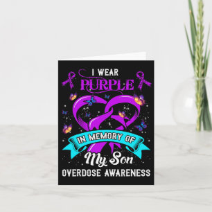 Wear Purple In Memory Of My Son Overdose Awareness Card