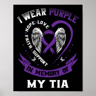 Wear Purple In Memory Of My Tia Pancreatic Cancer Poster