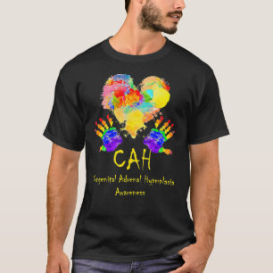 Wear Rainbow Heart Congenital Adrenal Hyperplasia T-Shirt