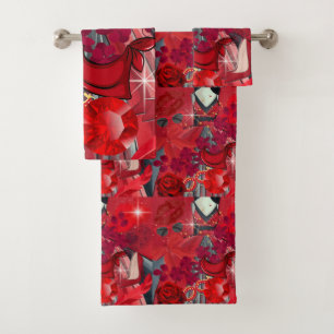Wear Red Bath Towel Set