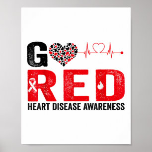 Wear Red Day Go Red In February Heart Disease Awar Poster