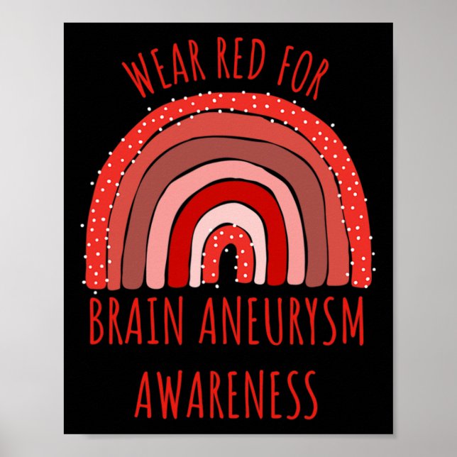 Wear Red For Brain Aneurysm Awareness Brain Aneury Poster (Front)