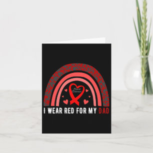 Wear Red For My Dad Heart Disease Awareness Card