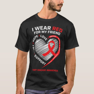 Wear Red For My Friend Heart Disease Awareness Gif T-Shirt