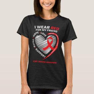 Wear Red For My Friend Heart Disease Awareness Gif T-Shirt