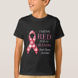 Wear Red For My Grandpa Heart Disease Awareness Su T-Shirt