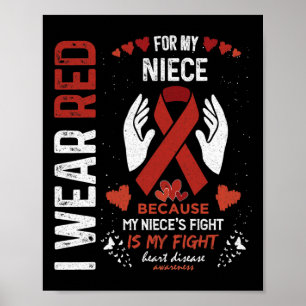 Wear Red For My Niece Fighter Heart Disease Awaren Poster