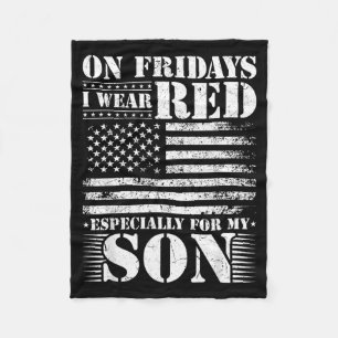 Wear RED for Son Remember Everyone Deployed RED Fleece Blanket