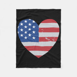 Wear Red Friday Heart American Flag For Men And Wo Fleece Blanket